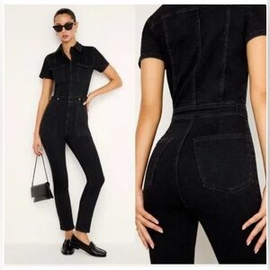 NWT Good American Fit For Success Boot Jumpsuit - Black - XS